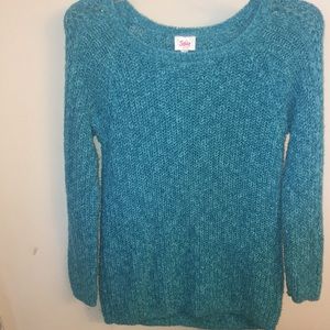 Justice Sweater Youth 16 Metallic and Blue